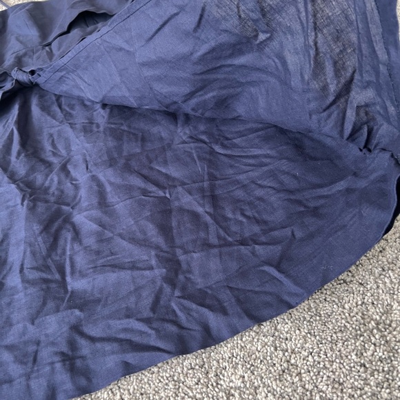 Women’s Bardot Navy Blue Dress Size 6 Linen Wrap Skirt Cutout Detail Sleeveless - Picture 3 of 10